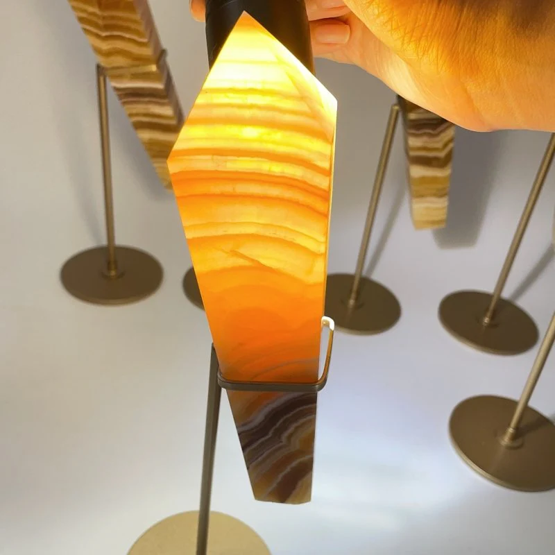 7 Pieces High Quality Yellow Calcite Wand Points With Stand - Image 3