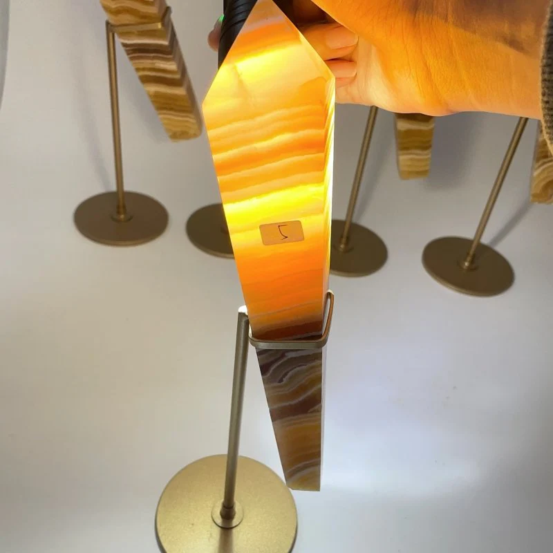 7 Pieces High Quality Yellow Calcite Wand Points With Stand - Image 4