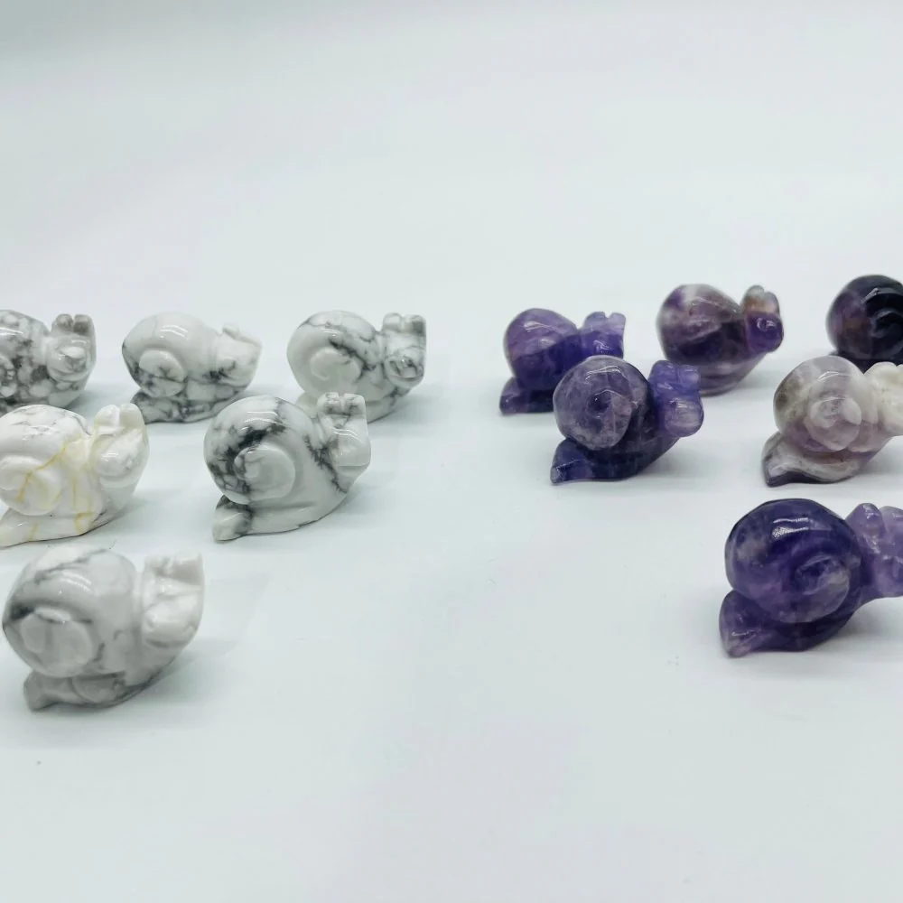 Howlite&Chevron Amethyst Snail Carving Crystal Wholesale - Image 2