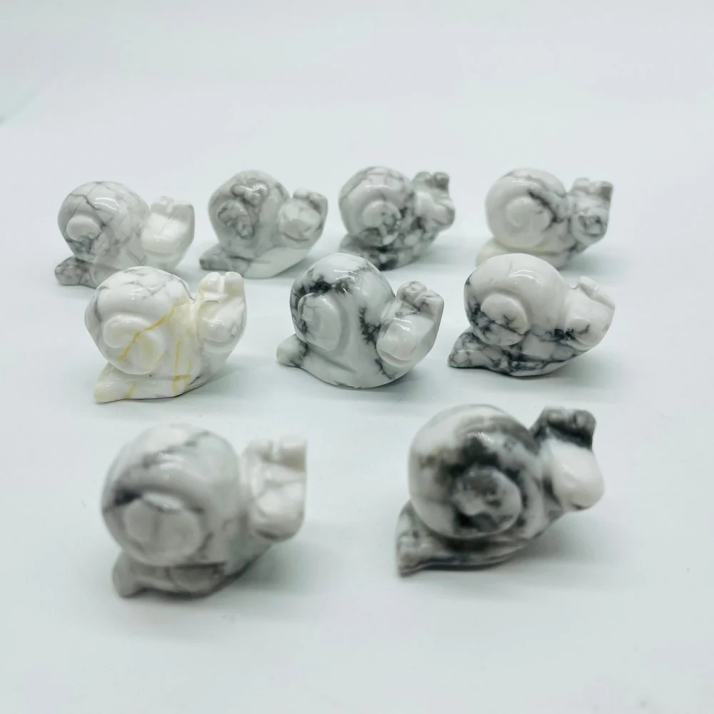 Howlite&Chevron Amethyst Snail Carving Crystal Wholesale - Image 3