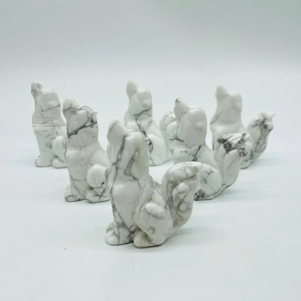 Howlite Cute Dog Carving Wholesale
