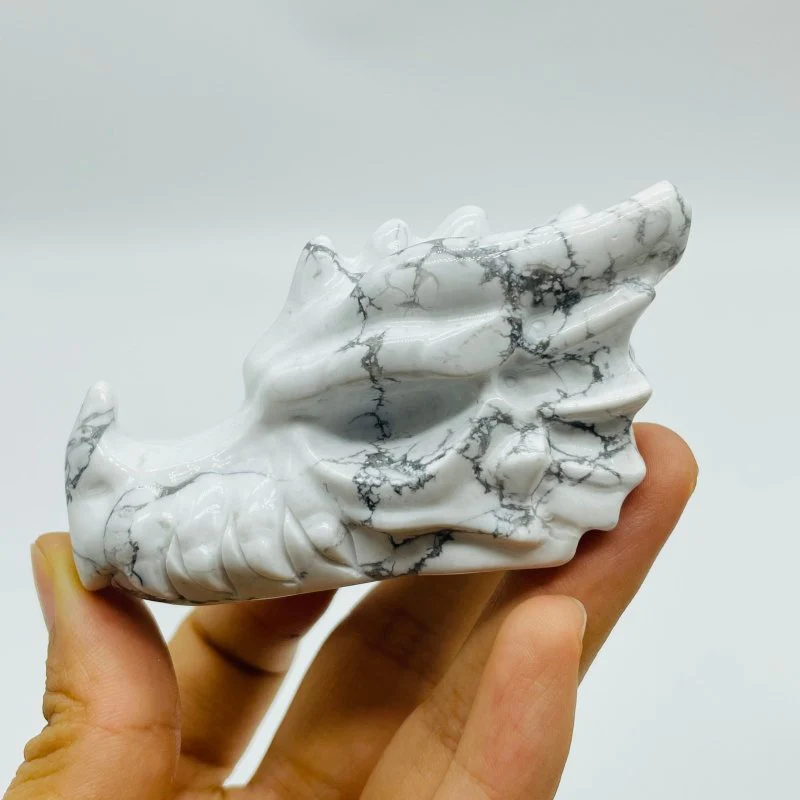 Howlite Dragon Head Carving Wholesale - Image 2