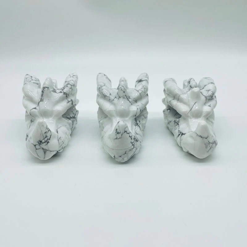 Howlite Dragon Head Carving Wholesale - Image 3