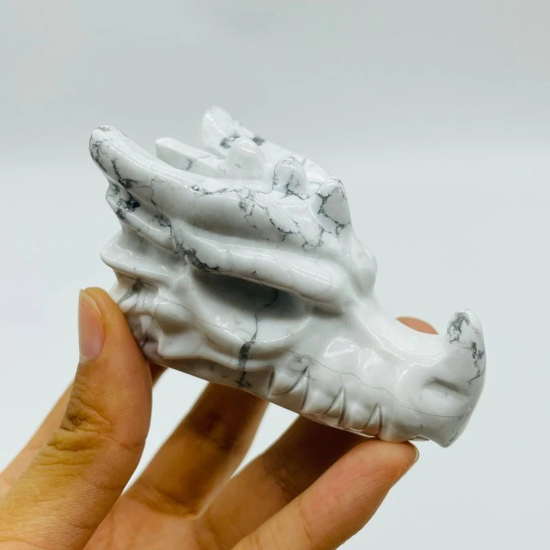 Howlite Dragon Head Carving Wholesale - Image 4