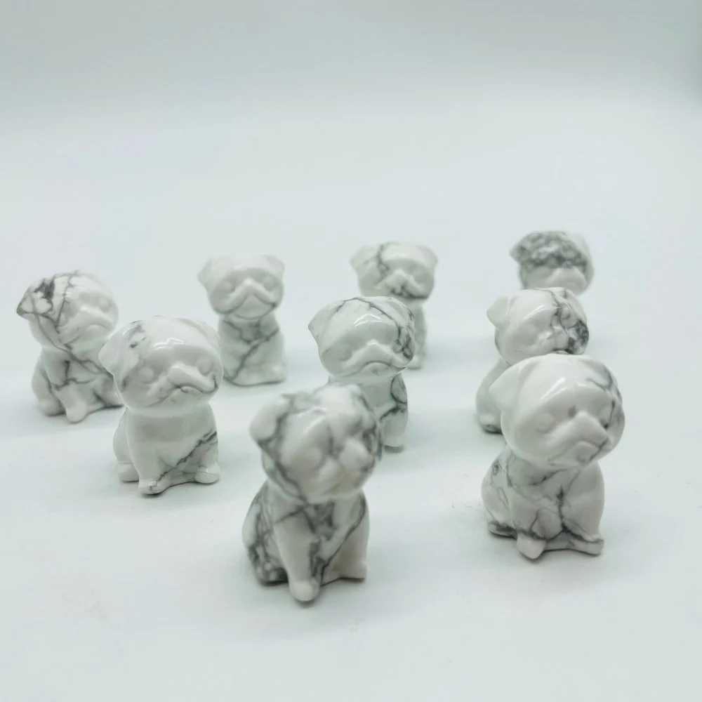 Howlite Pug Dog Carving Wholesale - Image 3