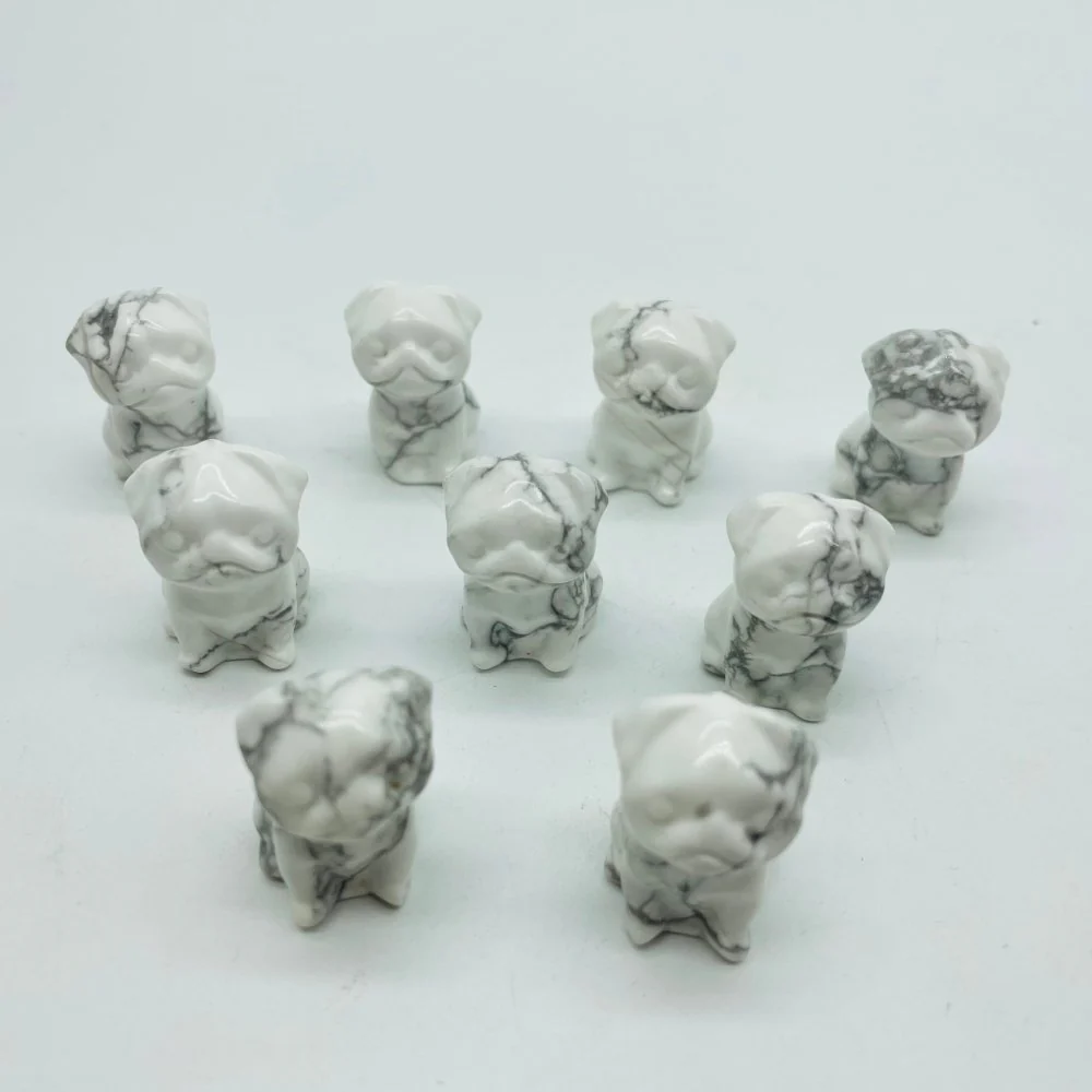 Howlite Pug Dog Carving Wholesale - Image 4