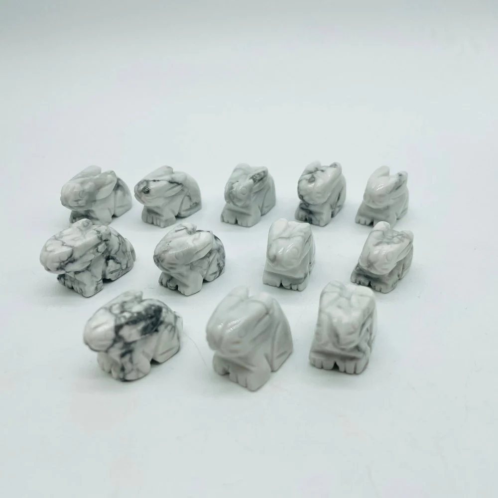 Mini Howlite Rabbit Carving Wholesale - Image 2
