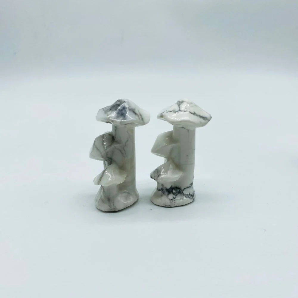 Howlite&Red Jasper Aventurine Mushroom Tree Carving Wholesale - Image 3