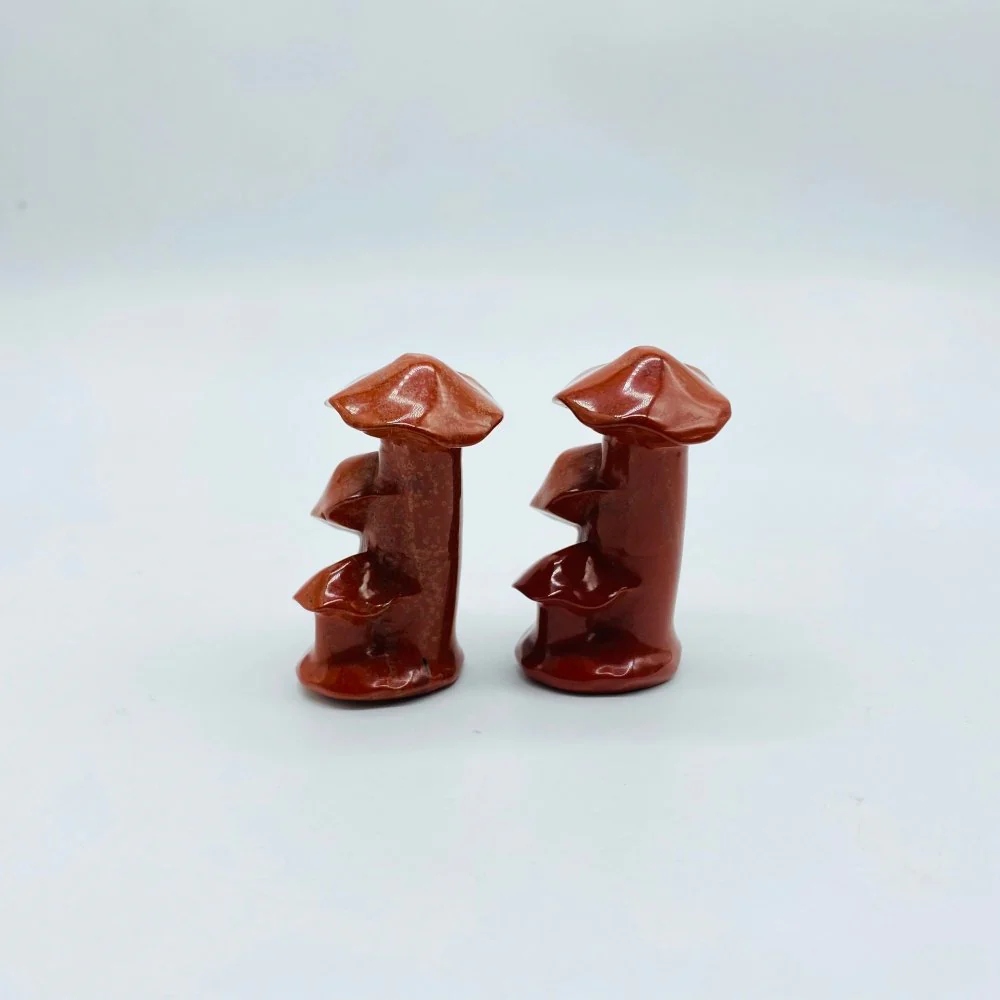 Howlite&Red Jasper Aventurine Mushroom Tree Carving Wholesale - Image 4