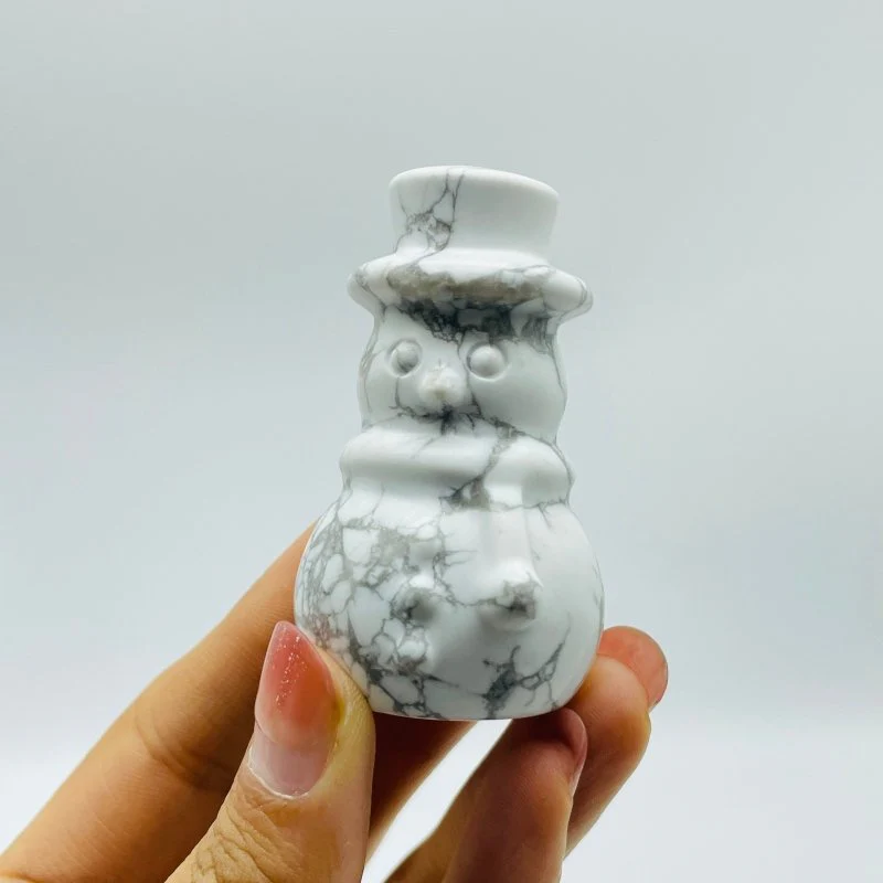 Howlite Snowman Carving Christmas Crystal Wholesale - Image 2
