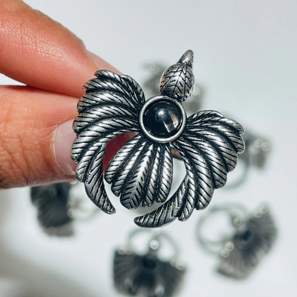 Hypersthene Stone Feather Ring Wholesale Clearance - Image 6