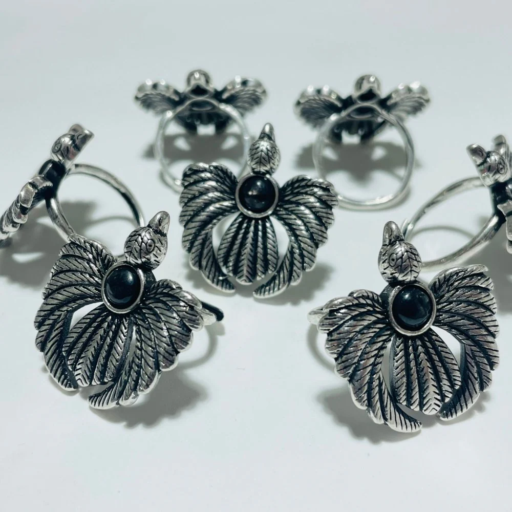 Hypersthene Stone Feather Ring Wholesale Clearance - Image 7