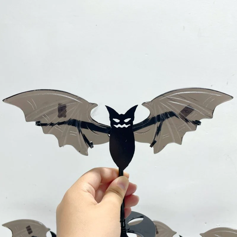 4 Pairs Ice Obsidian Bat Wing Carving With Stand - Image 2