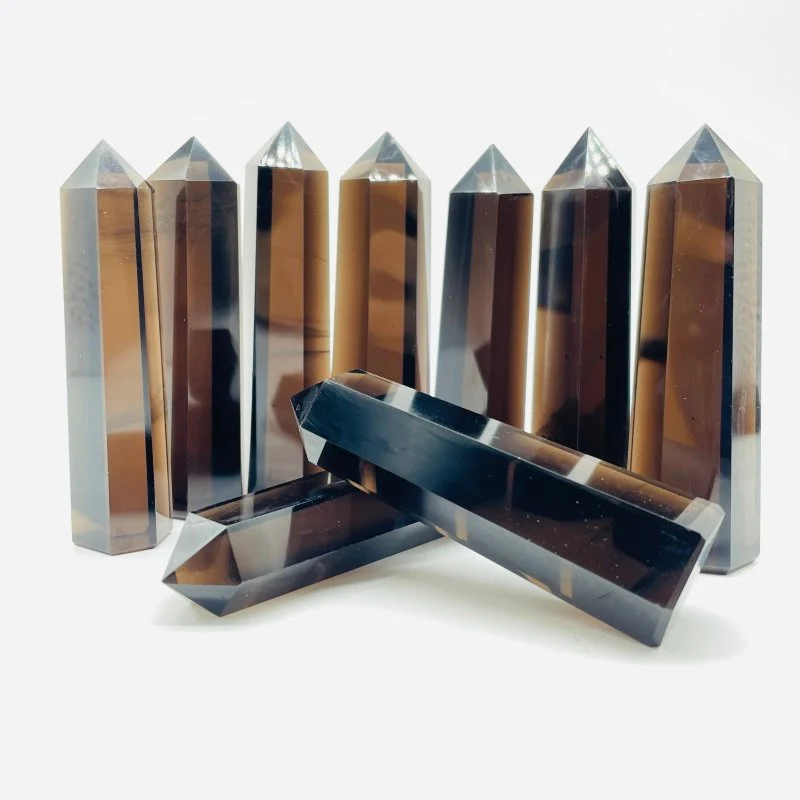 Ice Obsidian Crystal Point Black Lace Obsidian Tower Wholesale - Image 3