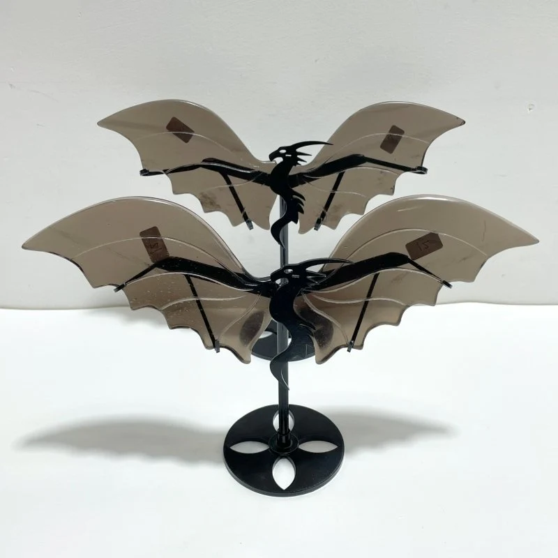2 Pairs Ice Obsidian Flying Dragon Wing With Stand
