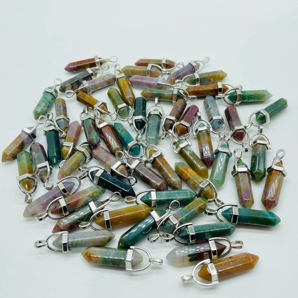 India Agate Double Point Pendant Wholesale - Image 2