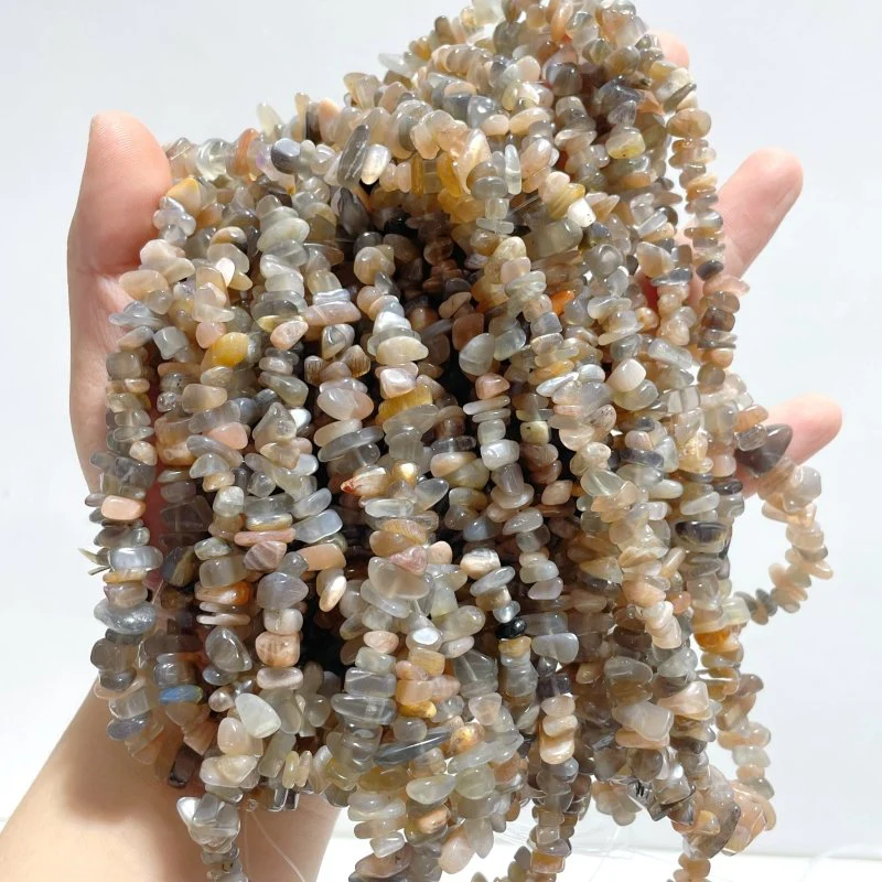 Irregular Crystal Chips Stone DIY Bracelet Wholesale Sunstone Gold Sheen Obsidian - Image 4