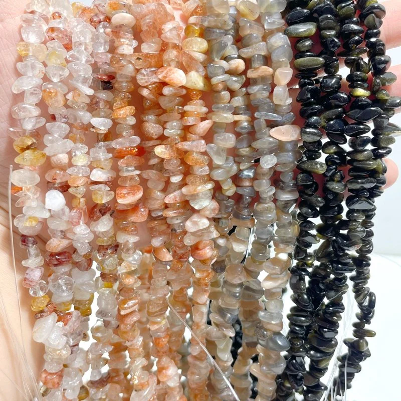 Irregular Crystal Chips Stone DIY Bracelet Wholesale Sunstone Gold Sheen Obsidian - Image 6