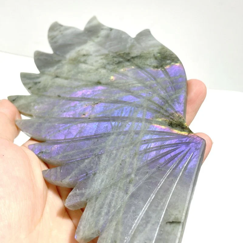 Labradorite Angel Wing Carving With Stand - Image 3