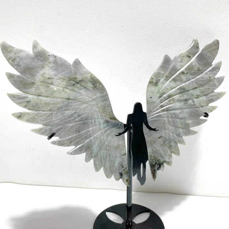 Labradorite Angel Wing Carving With Stand - Image 5