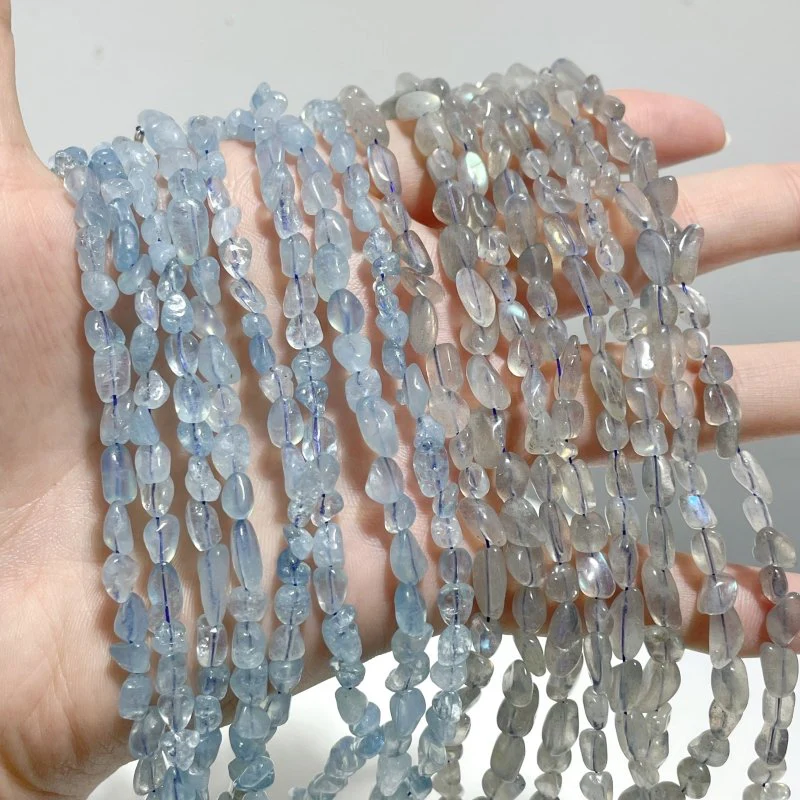 Labradorite Aquamarine Chips Bracelet 0.1-0.2in(3-5mm) Wholesale - Image 2