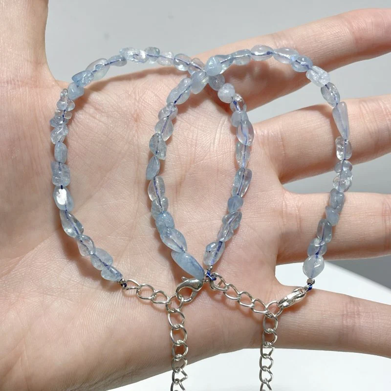 Labradorite Aquamarine Chips Bracelet 0.1-0.2in(3-5mm) Wholesale - Image 5