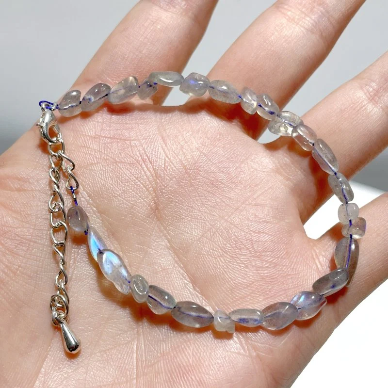 Labradorite Aquamarine Chips Bracelet 0.1-0.2in(3-5mm) Wholesale - Image 7