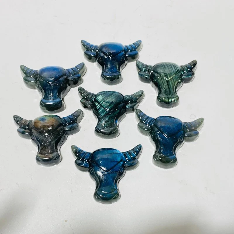 Labradorite Bull Head Carving Wholesale - Image 2