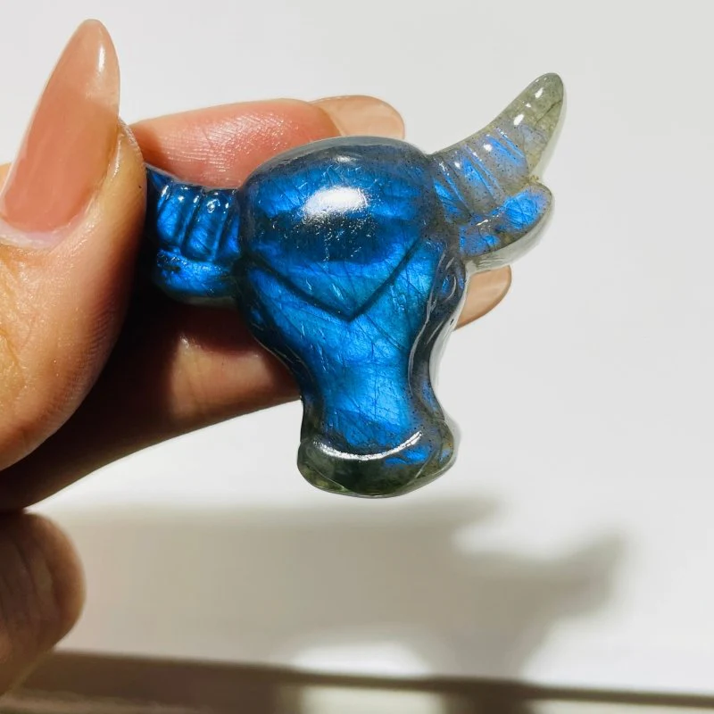 Labradorite Bull Head Carving Wholesale - Image 3
