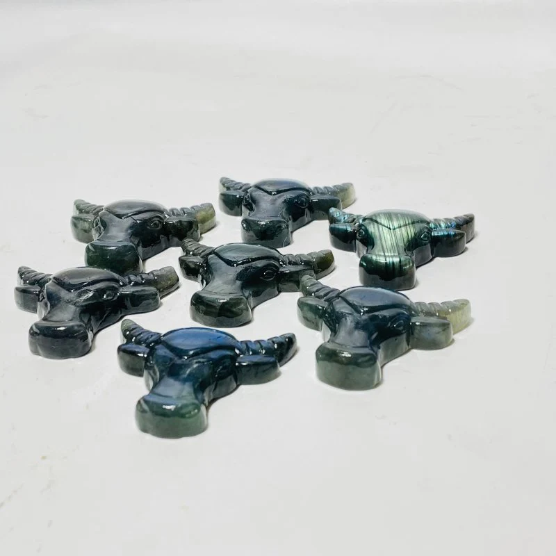 Labradorite Bull Head Carving Wholesale - Image 5