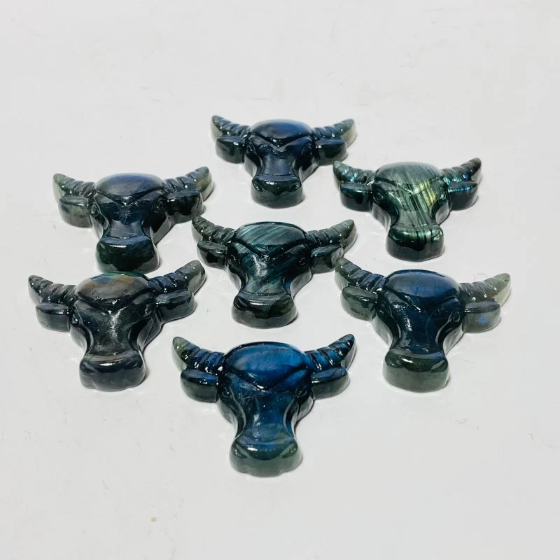 Labradorite Bull Head Carving Wholesale - Image 6