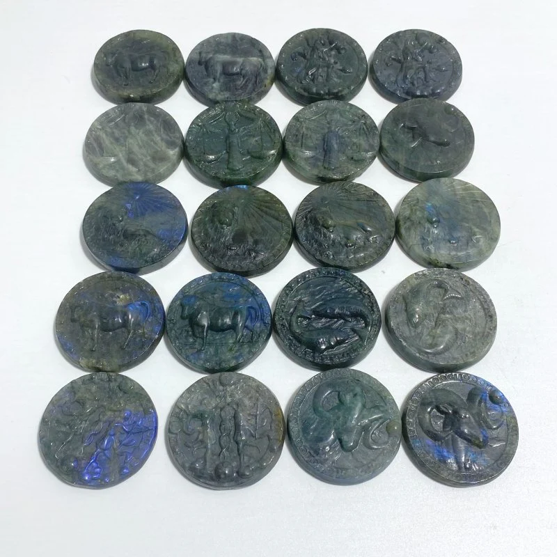 20 Pieces Labradorite Constellation Carving Clearance