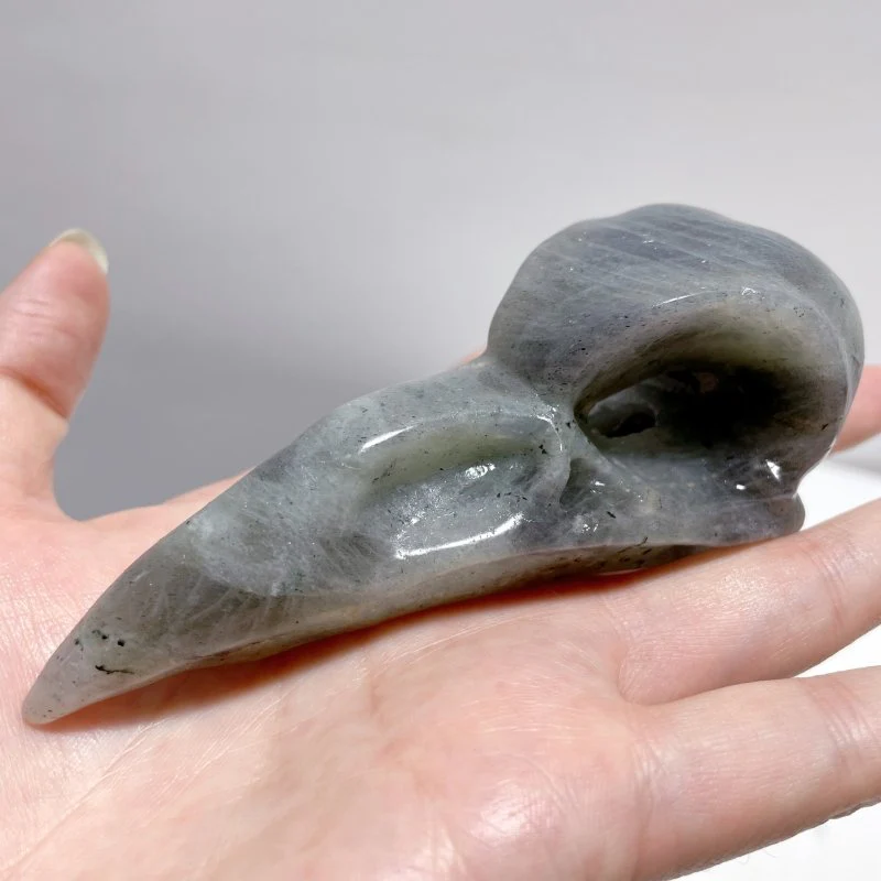 Labradorite Crow Skull Carving Wholesale - Image 5
