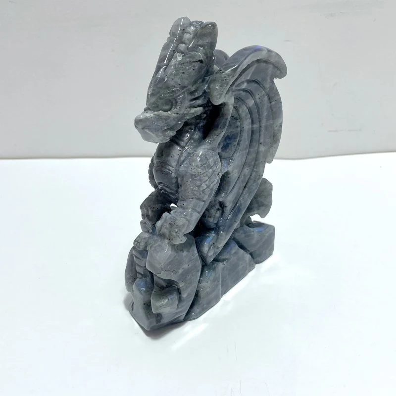 Unique Labradorite Flying Dragon Carving - Image 5