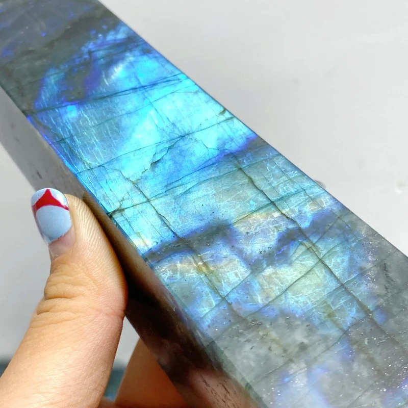 9 Pieces Flash Labradorite Four-Sided Tower Points - Image 3