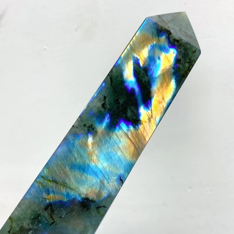 9 Pieces Flash Labradorite Four-Sided Tower Points - Image 5