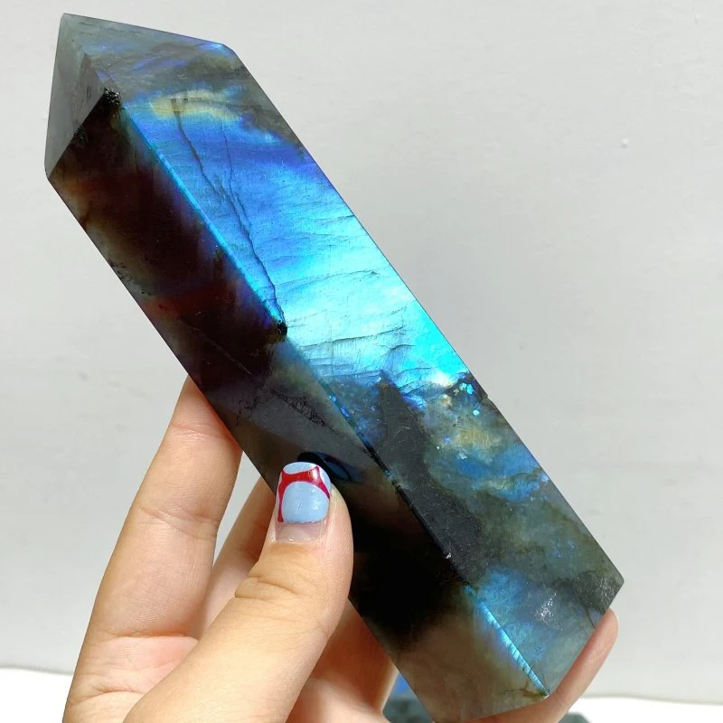 12 Pieces Flash Labradorite Four-Sided Tower - Image 2