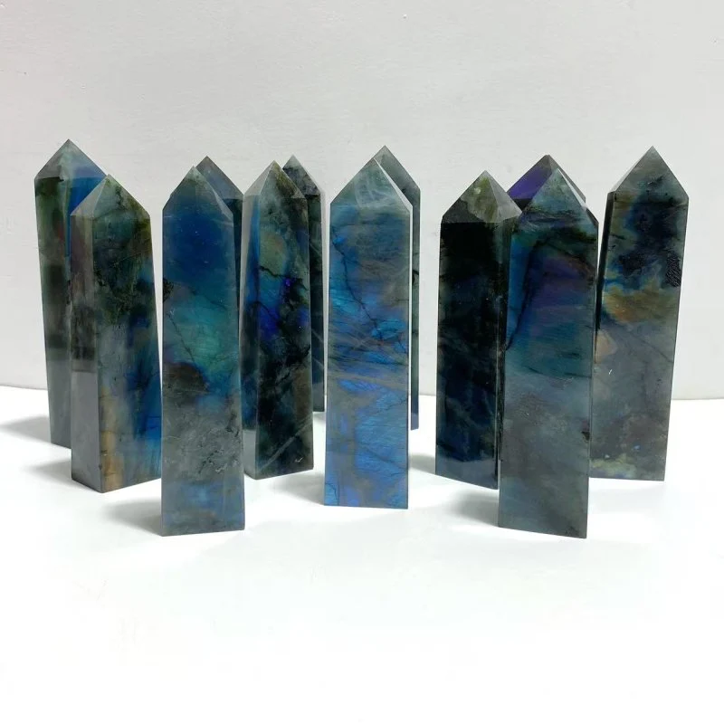 12 Pieces Flash Labradorite Four-Sided Tower - Image 4