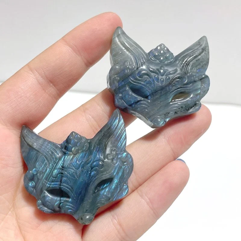 Labradorite Fox Face Carving Wholesale - Image 4