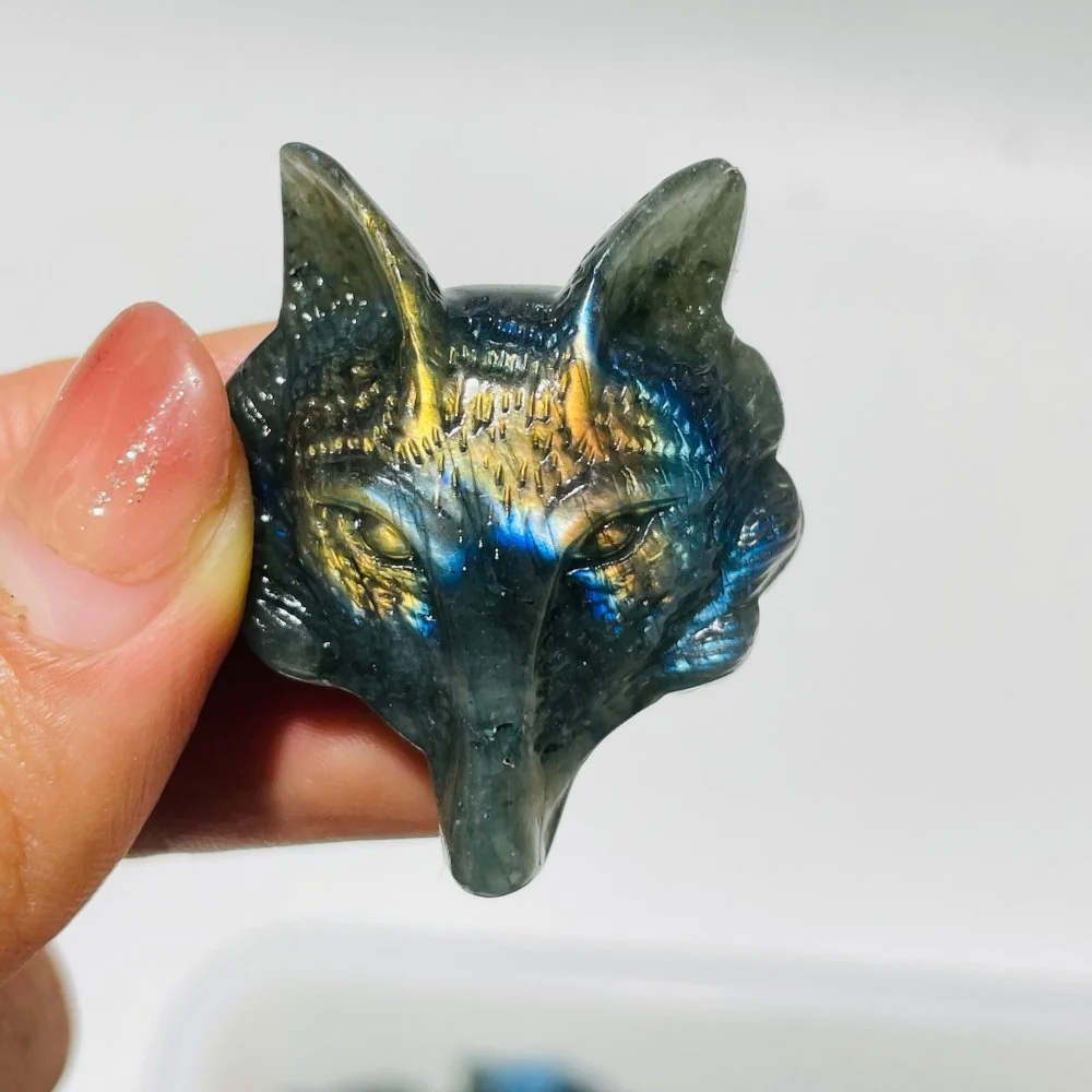 Labradorite Fox Head Carving Wholesale - Image 3