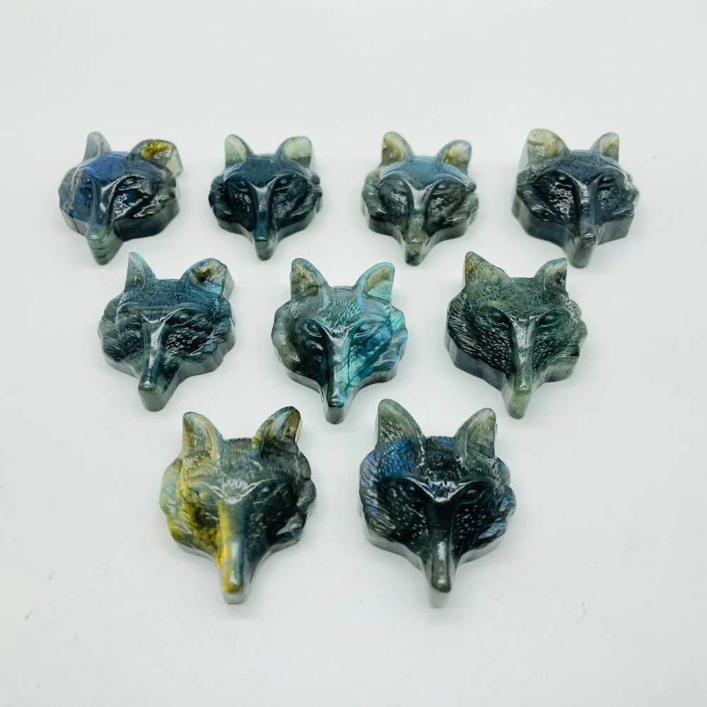 Labradorite Fox Head Carving Wholesale - Image 4
