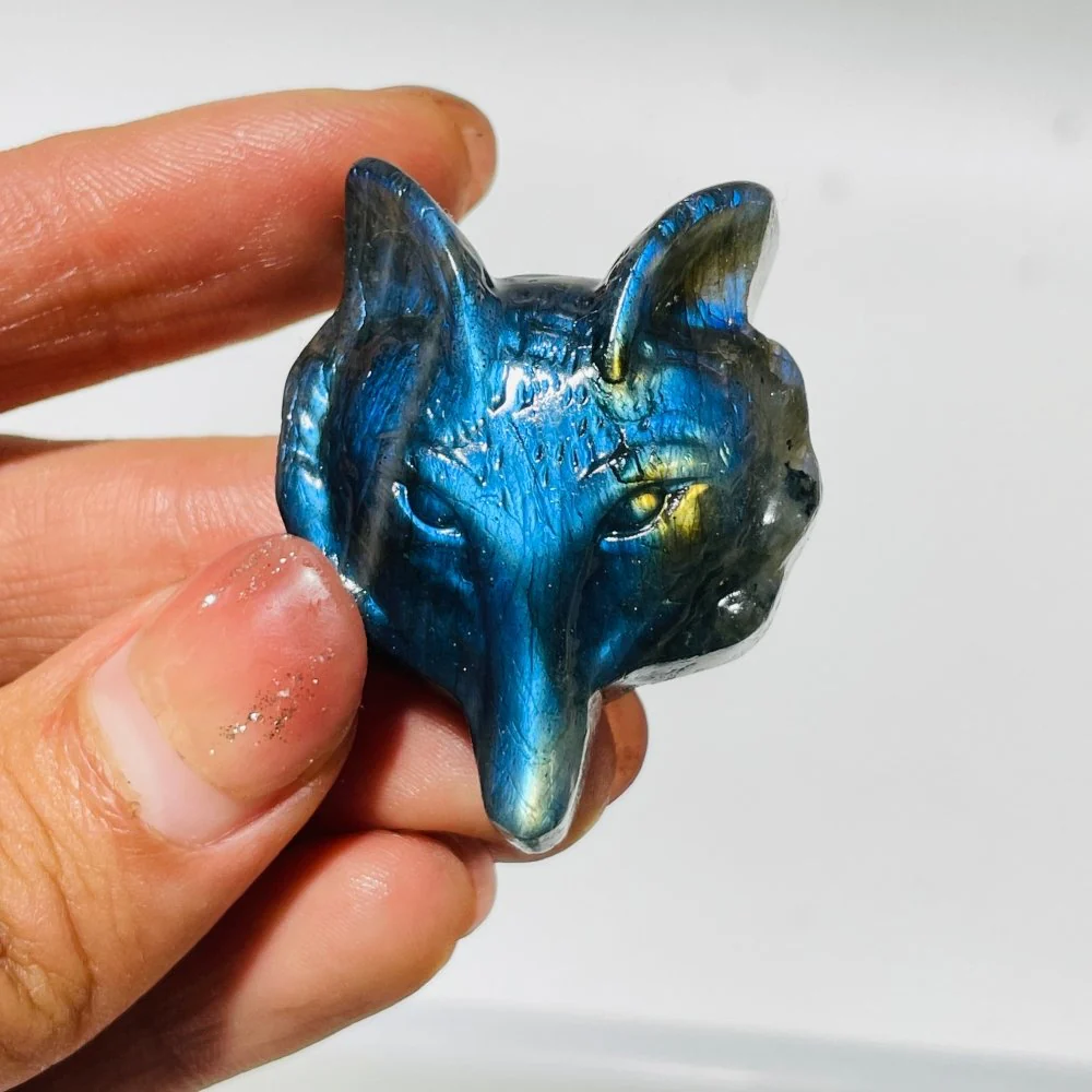 Labradorite Fox Head Carving Wholesale - Image 5