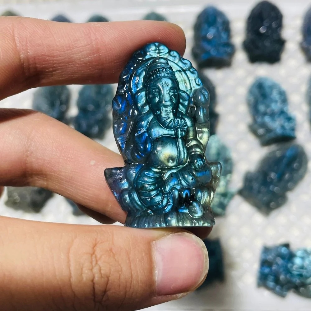 High Quality Labradorite Ganesha Carving Wholesale - Image 2