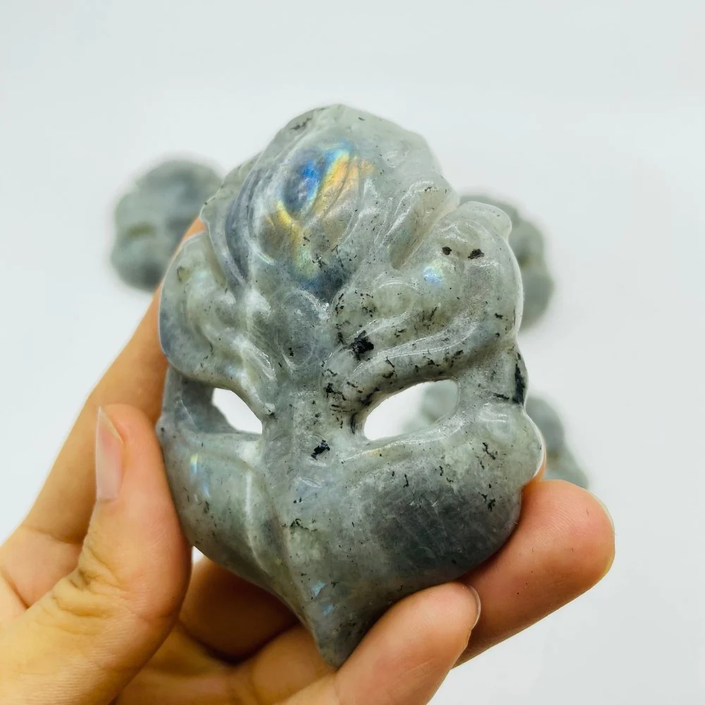 Labradorite Masquerade Goddess Mask Carving Wholesale - Image 2