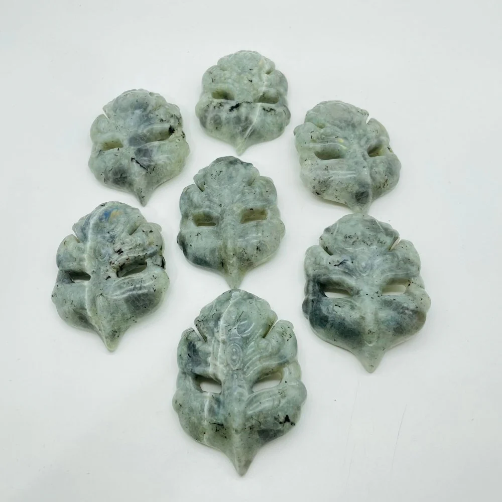 Labradorite Masquerade Goddess Mask Carving Wholesale - Image 3