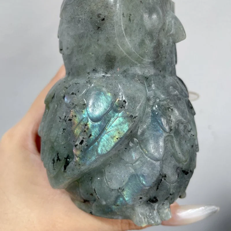 Large Labradorite Owl Carving Wholesale - Image 4