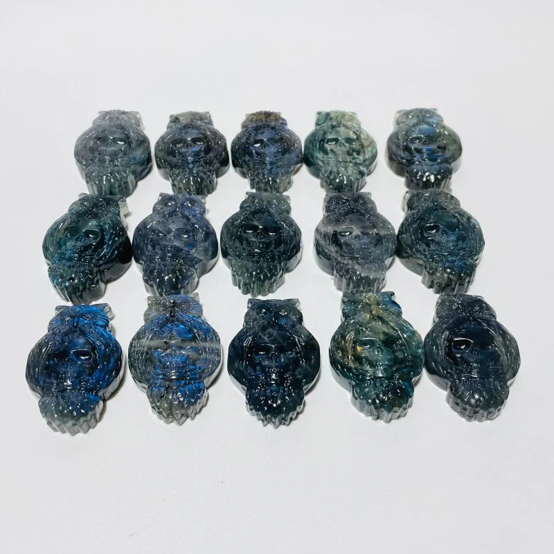 Labradorite Owl Skull Carving Wholesale - Image 3