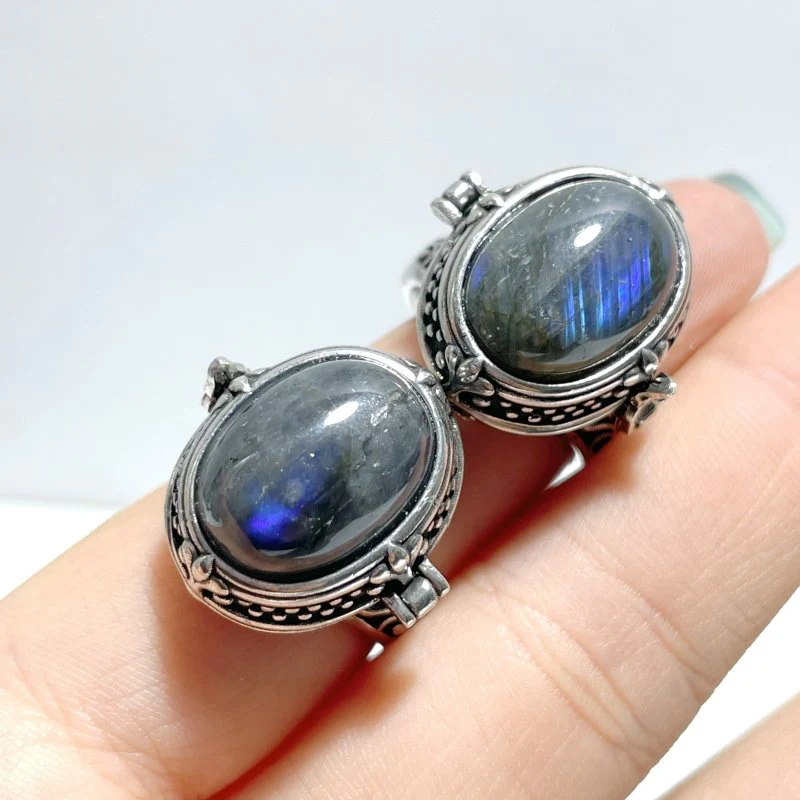 Openable Labradorite Rings With Compartment Wholesale
