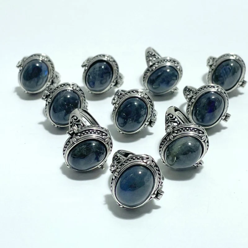 Openable Labradorite Rings With Compartment Wholesale - Image 4