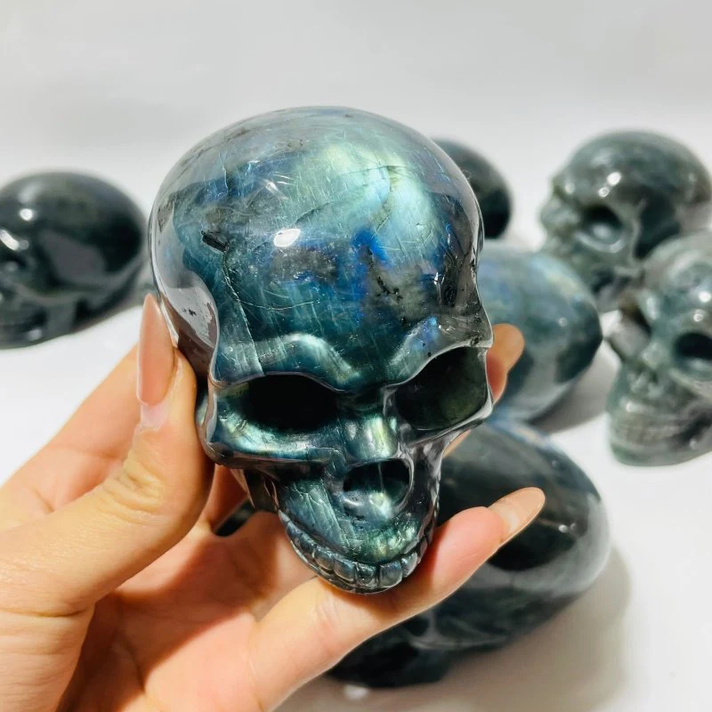 10 Pieces Labradorite Skull Carving - Image 2